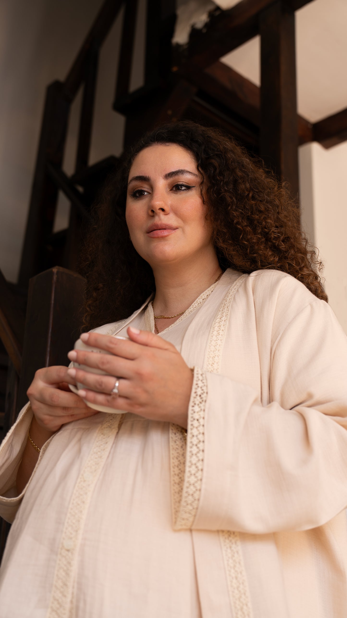 Cream Nest Anne Sabahlık Set