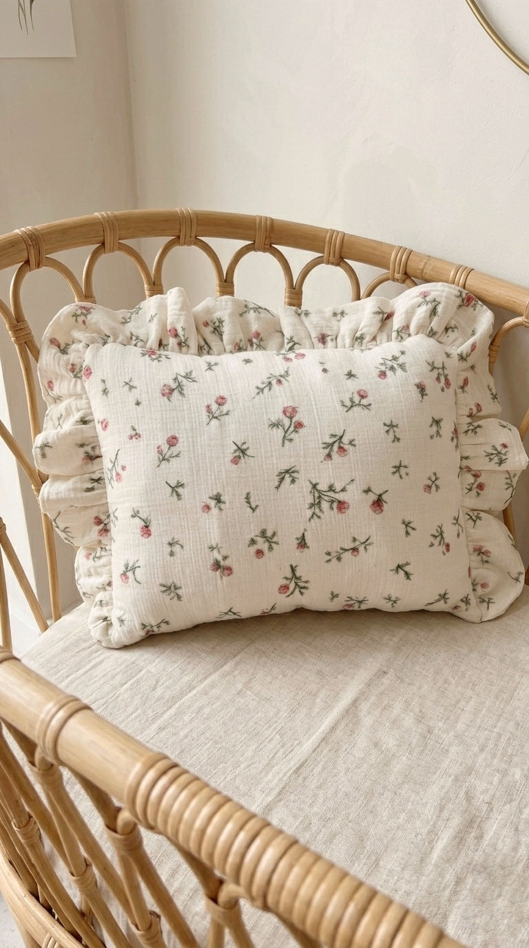Fırfırlı Flowers Premium Bebek Yastığı