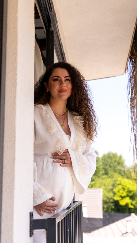Pijama Takımı | Lohusa Takımı | Ekru | Princess Serisi