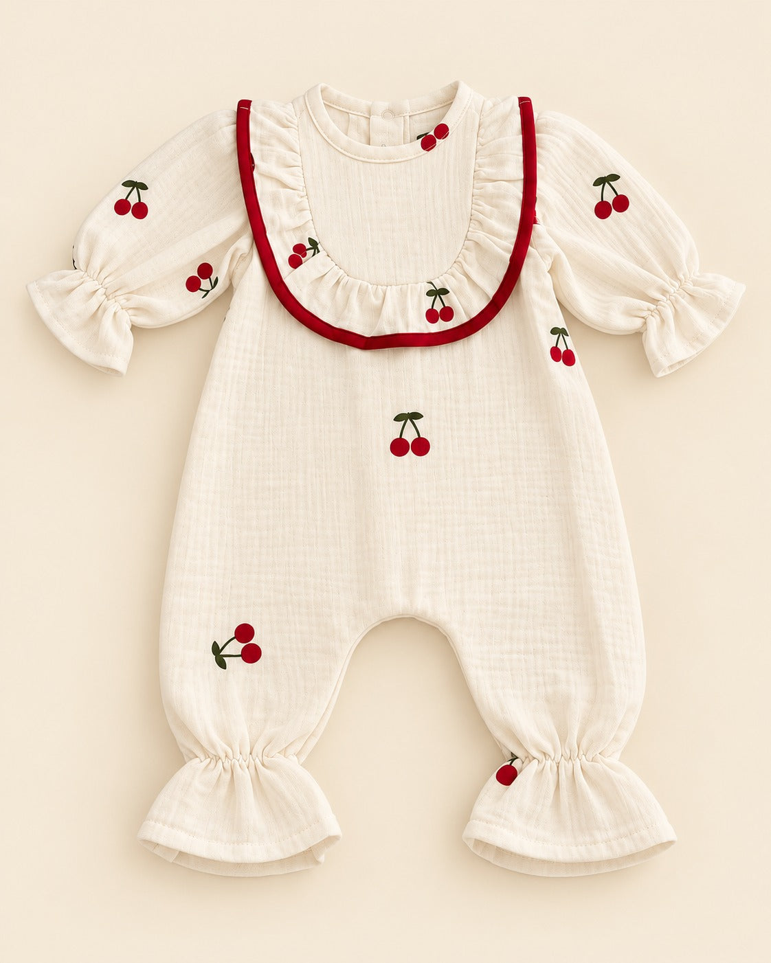 Cherry Serisi | Müslin Bebek Tulumu  | %100 Pamuk