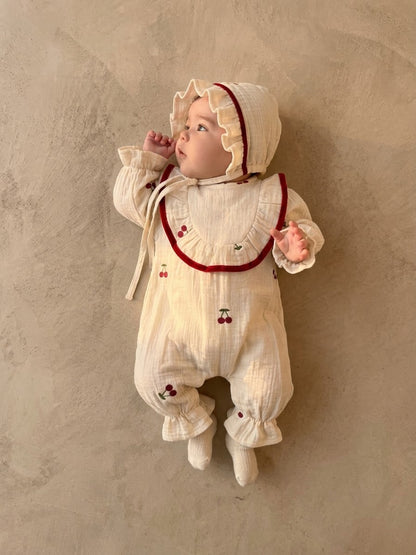 Cherry Serisi | Müslin Bebek Tulumu  | %100 Pamuk