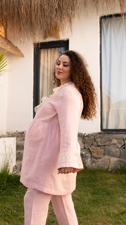 Pijama Takımı | Lohusa Takımı | Pudra | Princess Serisi