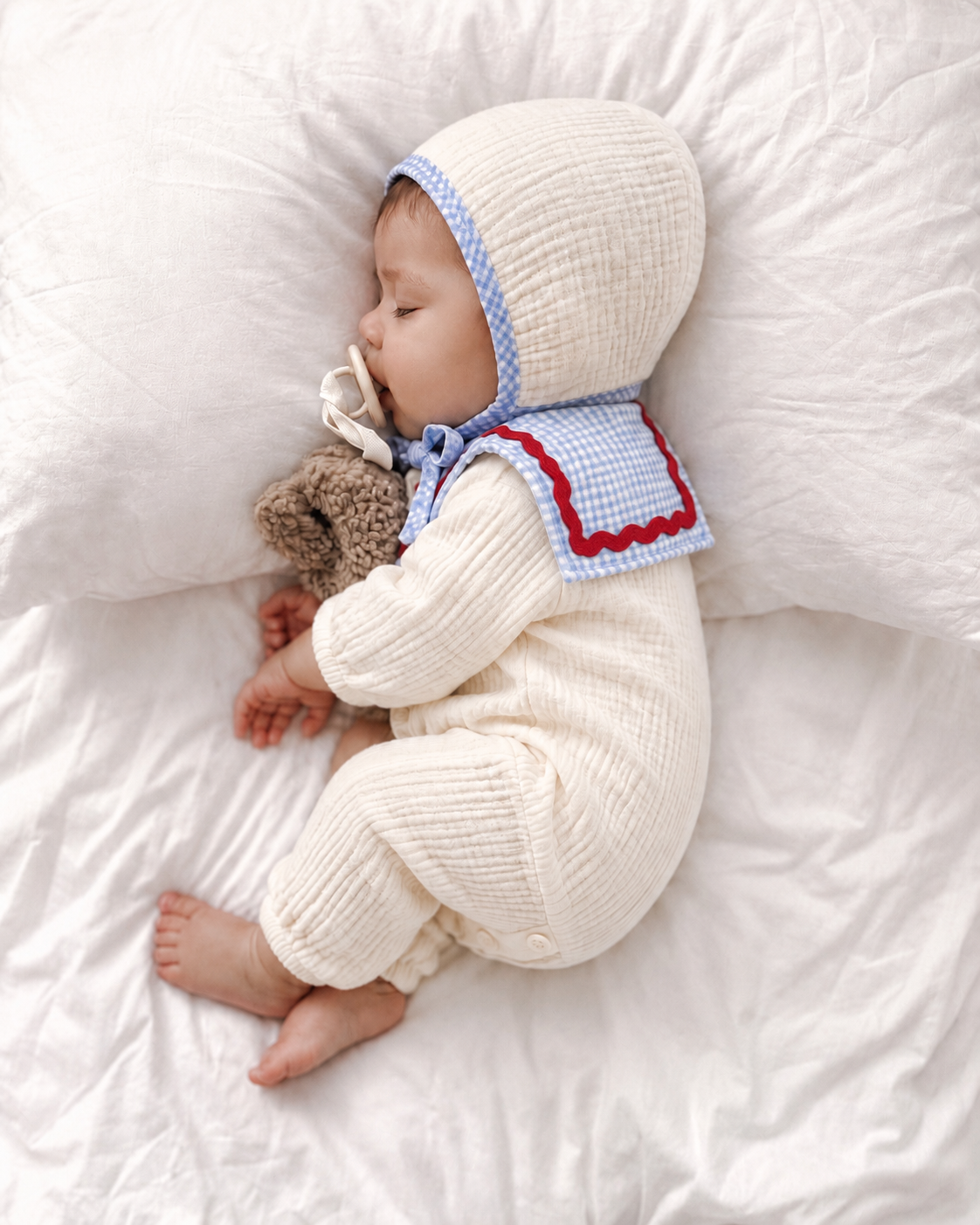 Vera Baby Tulum – Müslin Bebek Tulum ve Bonnet Şapka Takımı