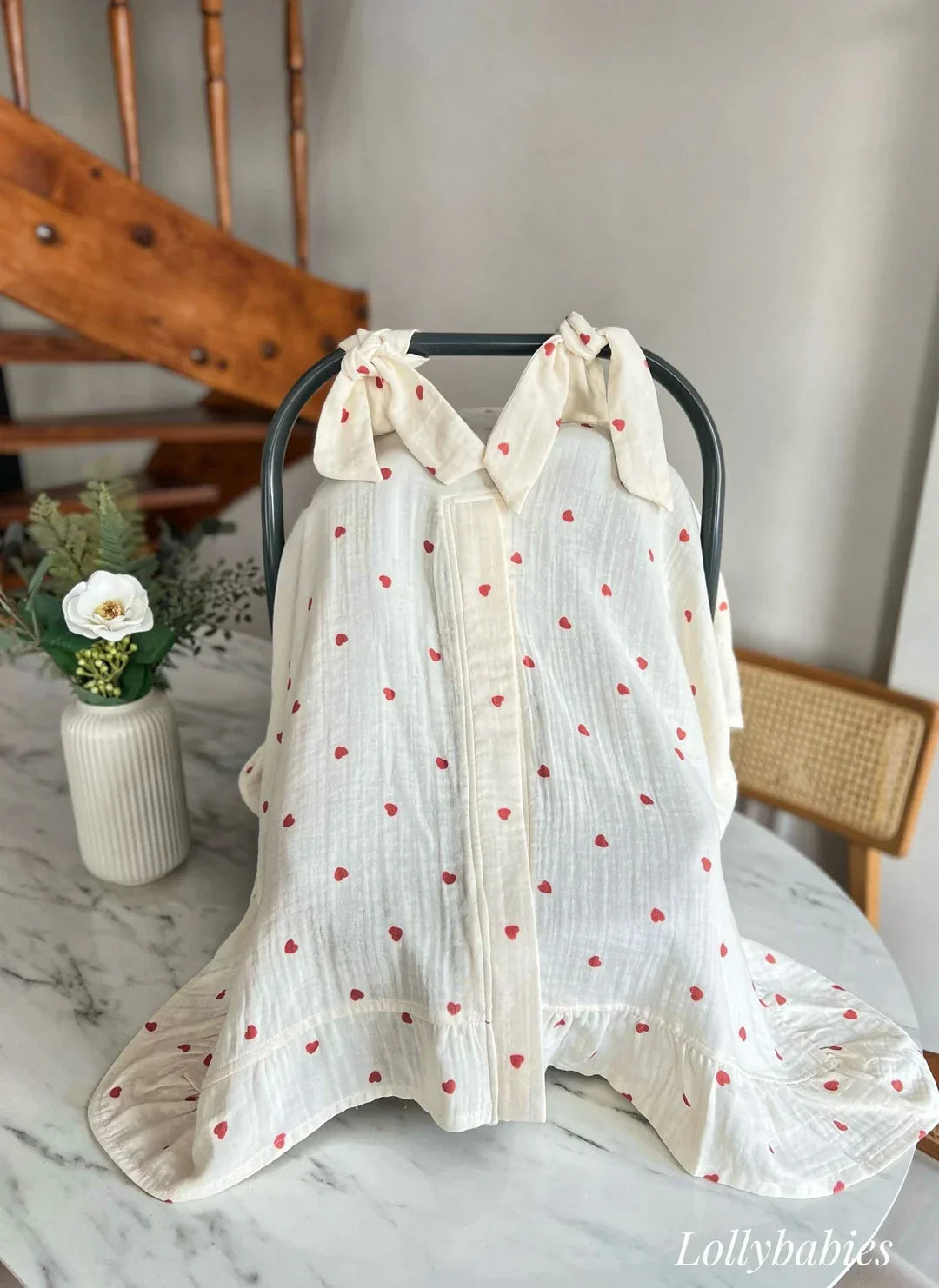 Love Serisi müslin puset örtüsü, %100 pamuk, hafif ve nefes alabilen tasarım.