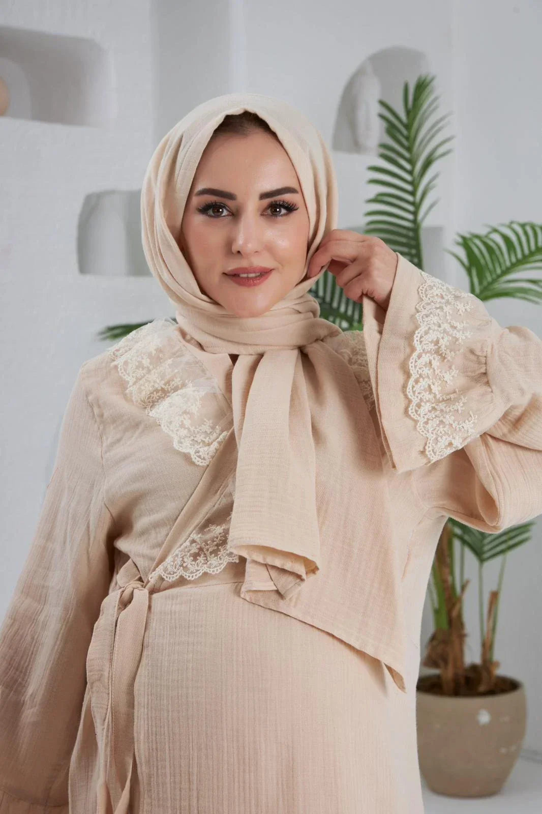 Pijama Takımı | Lohusa Takımı | Bej | Princess Serisi